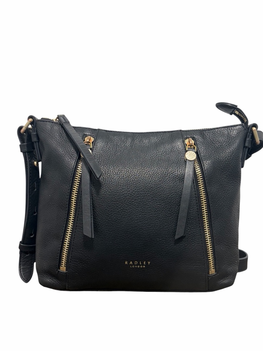 Radley London Fountain Road Black Pebble Leather Crossbody Bag / Like New